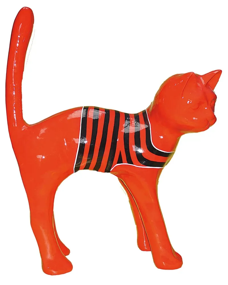 Animaux Statue Et Sculpture En Resine D Un Chat Marin Couleur Rouge Ral 30 Couleur 2 Noir Ral 9005 Deco Et Artisanat