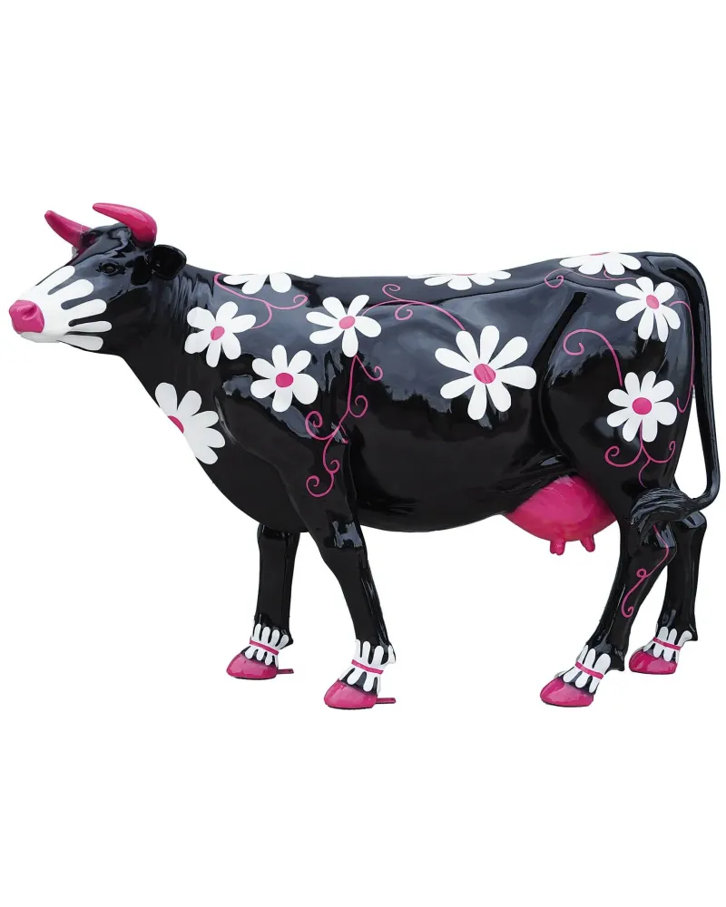 Animales | Vaca FLORIDA NEGRA de resina para tu decoración exterior - Déco  et Artisanat