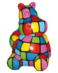 Sitting hippopotamus L MULTICOLORED