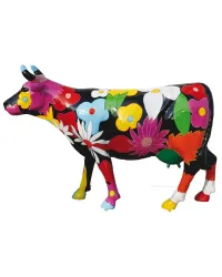 Black cow with FLOWER, real size