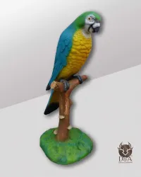 Realistic blue parrot