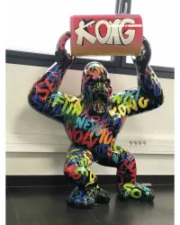 Wild Kong, le Gorille Tonneau métal XL Graffiti - Déco et Artisanat - 1