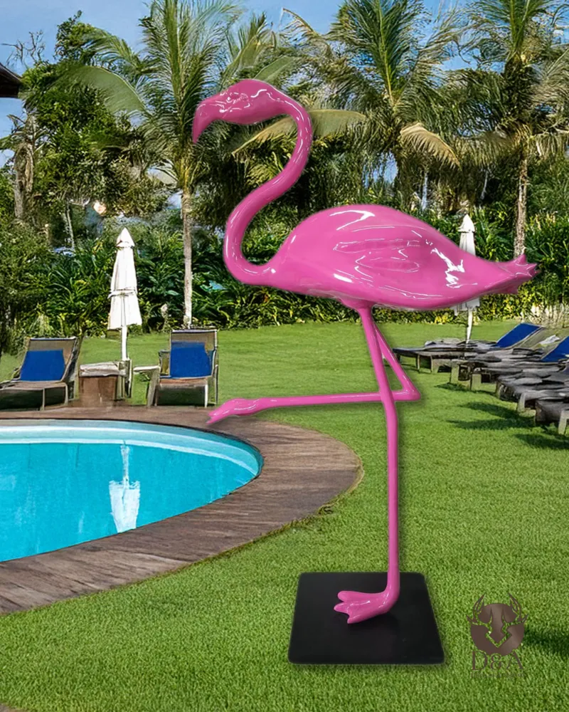 Flamingo decorativo, animais de resina